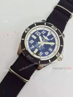 Fake Swiss Grade Breitling Superocean Stainless Steel Case Black Face Cloth Strap Gift Watch